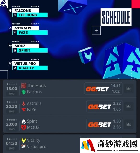 BLAST里斯本今日赛程：A队 vs FaZe、MOUZ vs Spirit