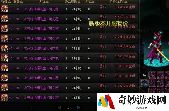 DNF3月最大“黑马”道具出现：次元铃铛镯涨价200万金币