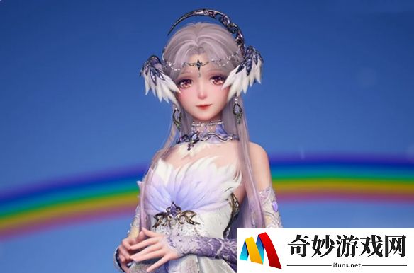 无限暖暖彩虹下的夜莺拍摄教程，伸手就能够到彩虹